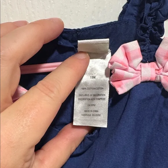 500-Disney baby navy blue & pink Minnie Mouse dress with bow details - Picture 6 of 8